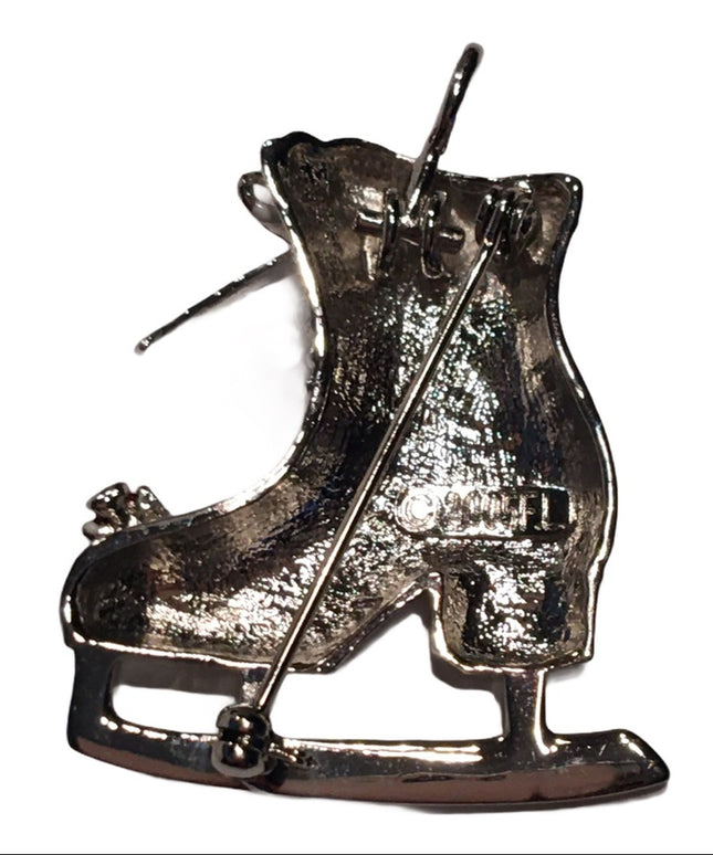 Enamel Ice skate brooch pendant christmas brooch