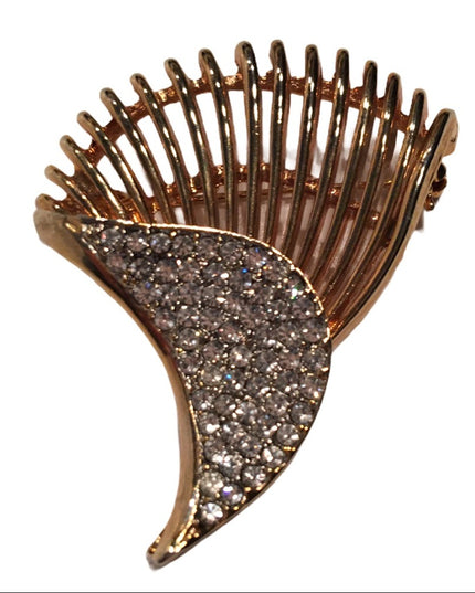 Vintage gold rhinestone brooch flare