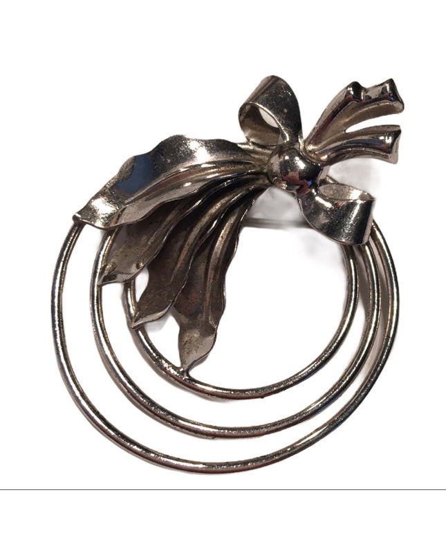 Vintage Boyd Bond Sterling bow wreath brooch
