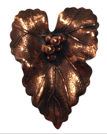 Vintage copper leaf brooch