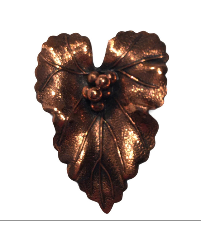 Vintage copper leaf brooch
