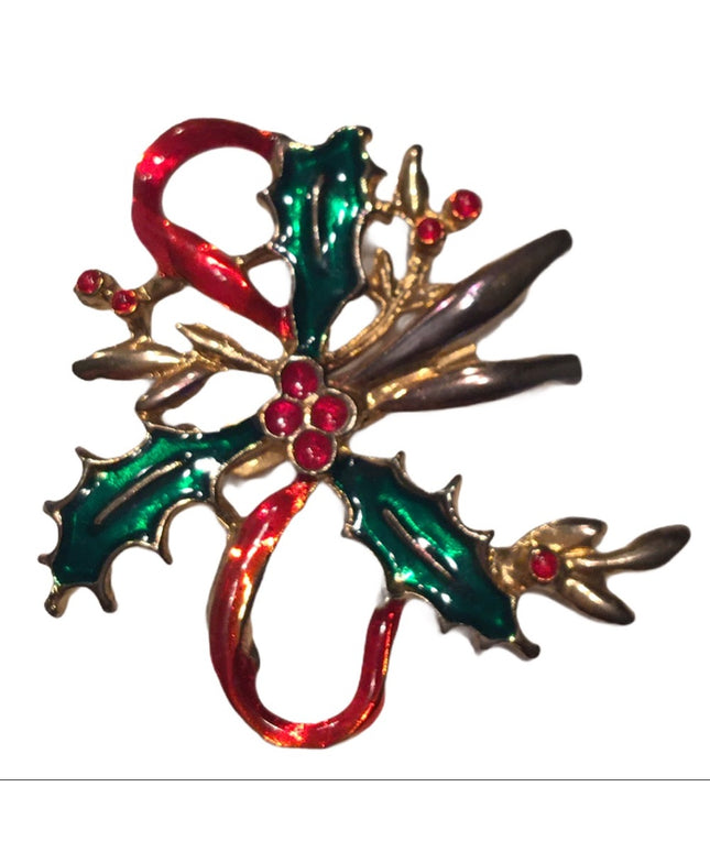 Vintage christmas holiday brooch