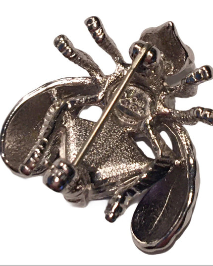 Joan Rivers bug brooch purple crystal