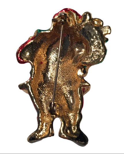 Vintage Santa Christmas brooch