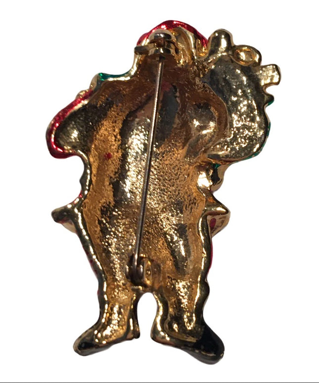 Vintage Santa Christmas brooch