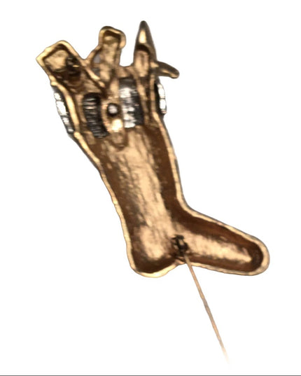Vintage gold Finish christmas stocking brooch