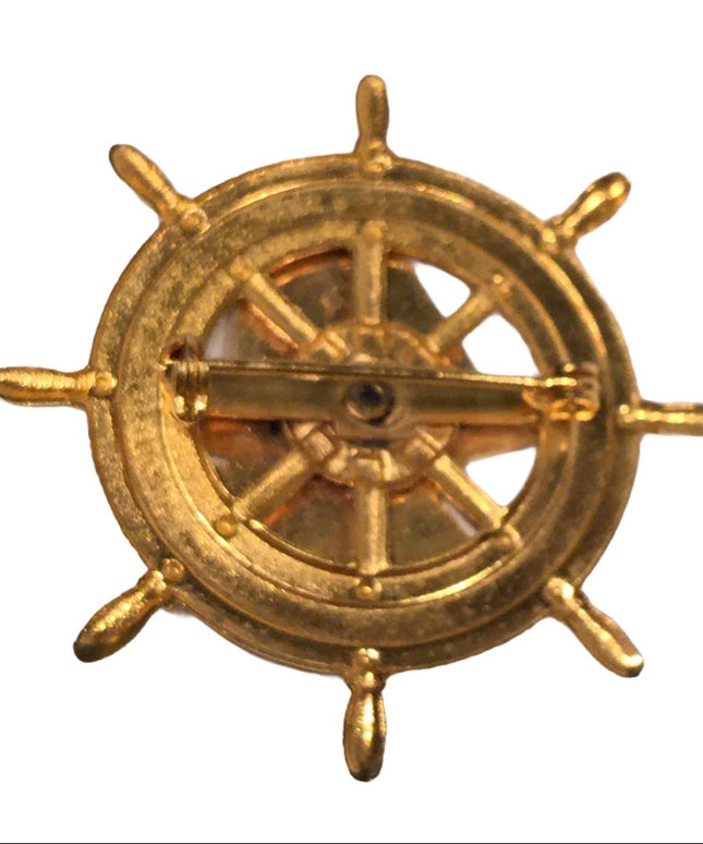Bluenose Ships wheel nautical brooch