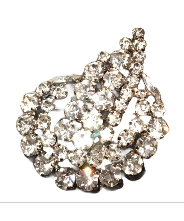 Vintage rhinestone crystal fancy brooch