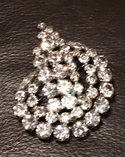 Vintage rhinestone crystal fancy brooch