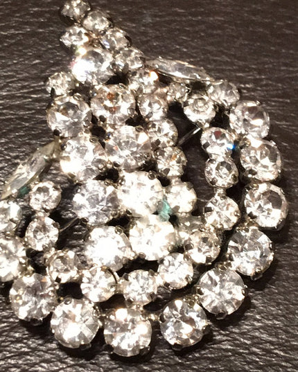 Vintage rhinestone crystal fancy brooch