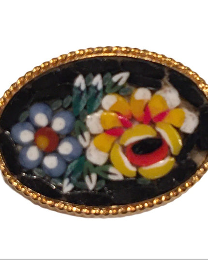Vintage Italian mosaic glass brooch