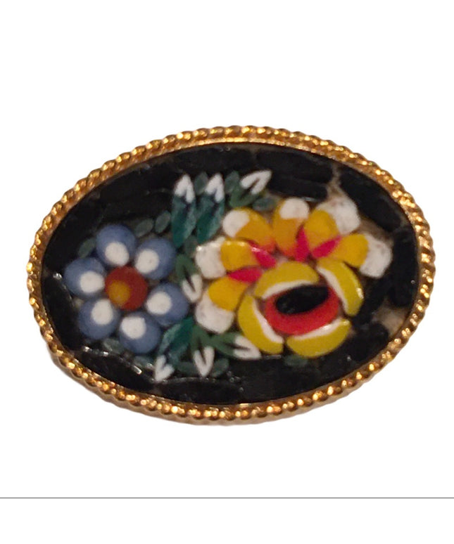 Vintage Italian mosaic glass brooch