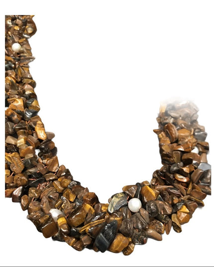 Vintage Tiger eye chip ckoker necklace