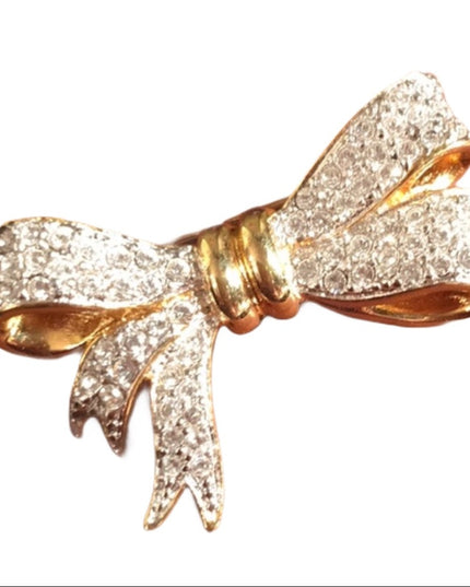 VTG Krememtz Gold rhinestone crystal brooch