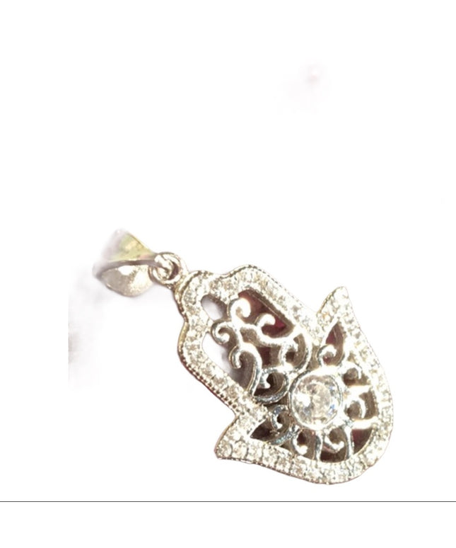 Sterling Silver 925 hand of fatima Pendant