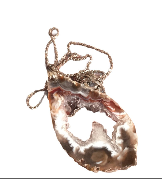 Vintage 1980s Sterling silver necklace stone