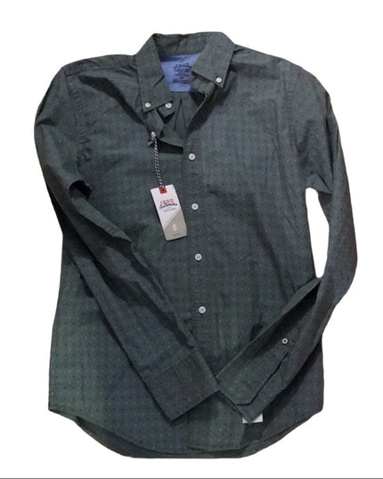 NWT IZOD Sz Sm green dress shirt print Mens