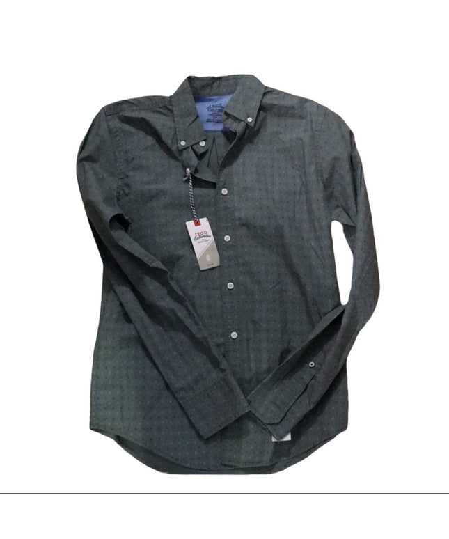 NWT IZOD Sz Sm green dress shirt print Mens