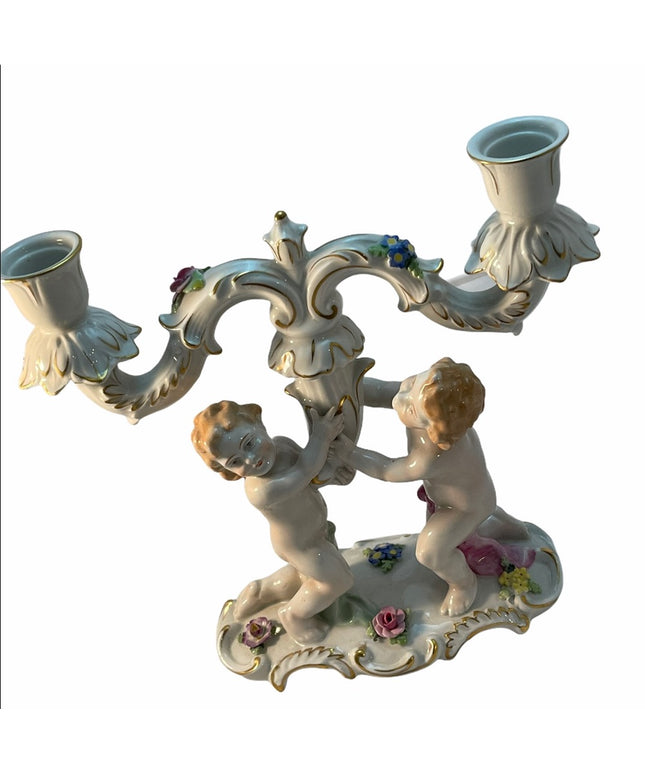 Vintage art deco angel cherub candleabra RARE VON SCHIERHOLZ GERMANY