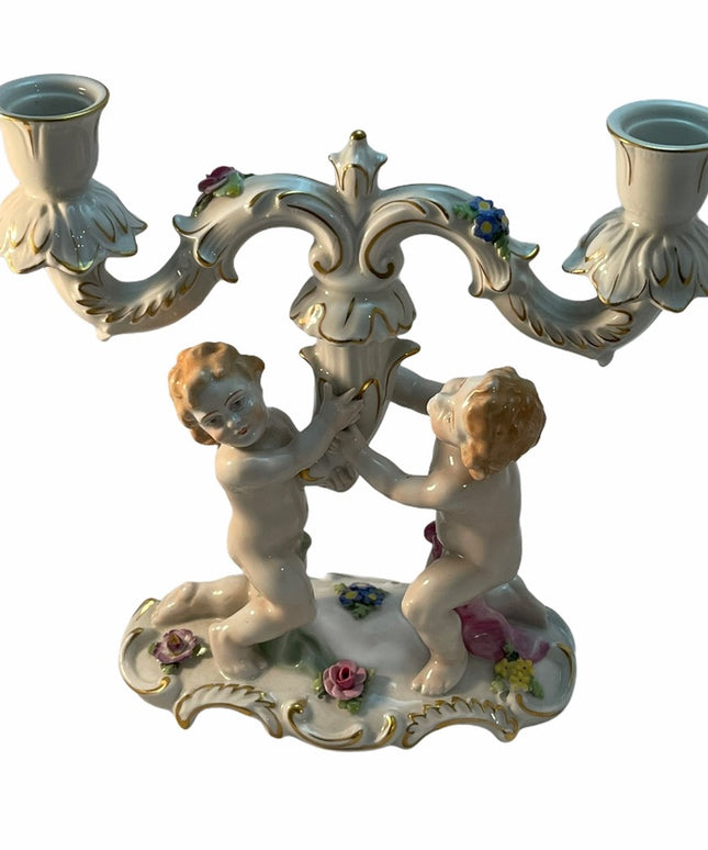 Vintage art deco angel cherub candleabra RARE VON SCHIERHOLZ GERMANY