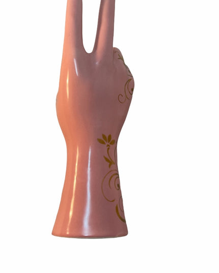 Pink & Gold ceramic ring display decor