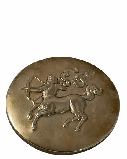 Vintage silver plated compact mirror