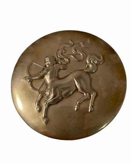 Vintage silver plated compact mirror