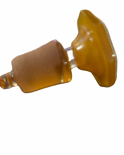 Victorian Amber glass etched perfume bottle