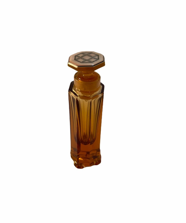 Victorian Amber glass etched perfume bottle