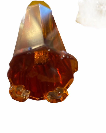 Victorian Amber glass etched perfume bottle