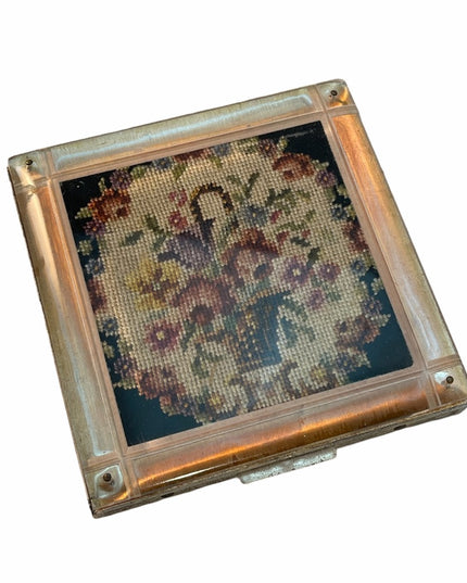 Vintage Fifth Ave Rex Flower sq Compact Powder