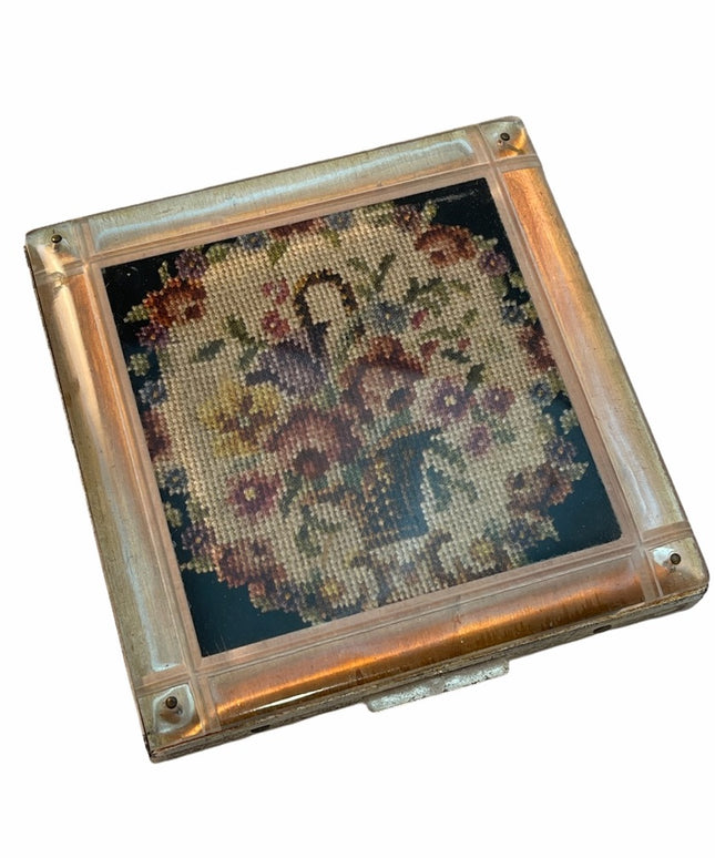 Vintage Fifth Ave Rex Flower sq Compact Powder