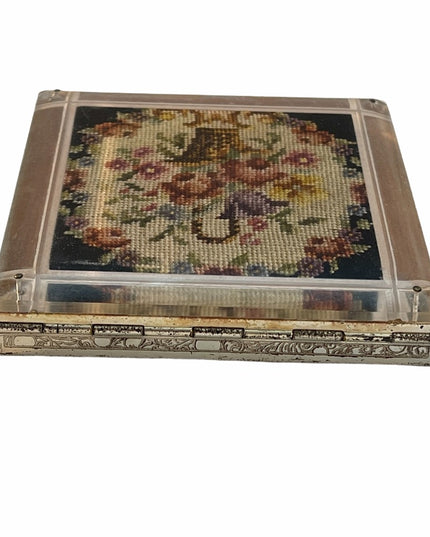 Vintage Fifth Ave Rex Flower sq Compact Powder