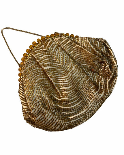 Vintage 1940s Beaded wristlet evening bag purse