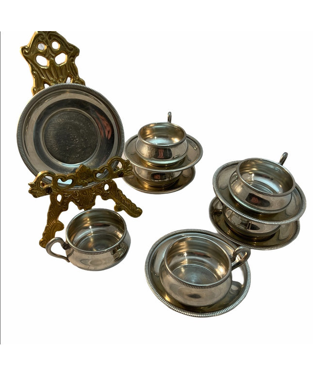 Italy Peltro Rama 95 Pewter demitasse espresso set