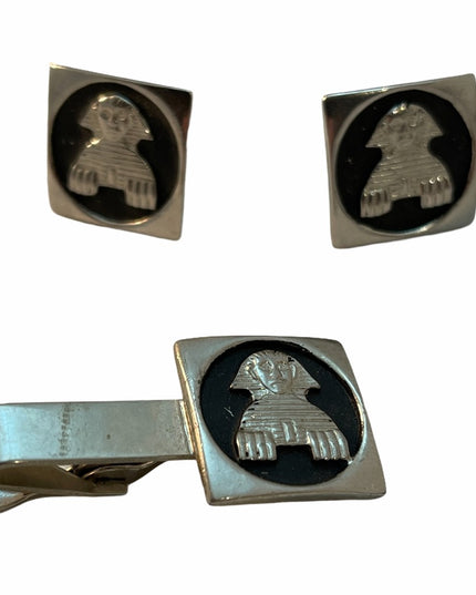 VTG Egypt Spinx Egyptian cufflinks tie clip set