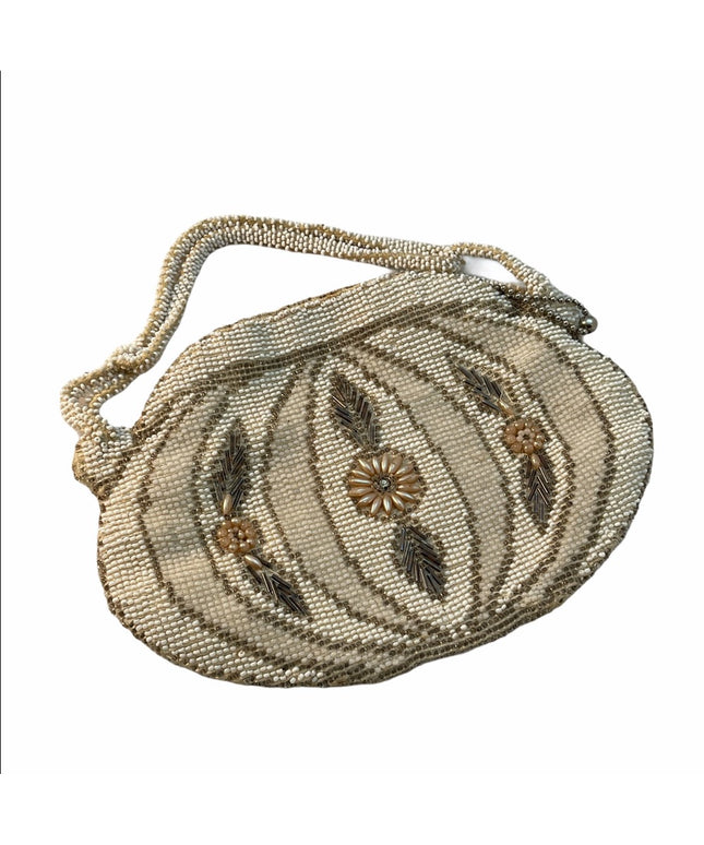 Antique micro bead Czech Purse wristlet mini purse glass beads