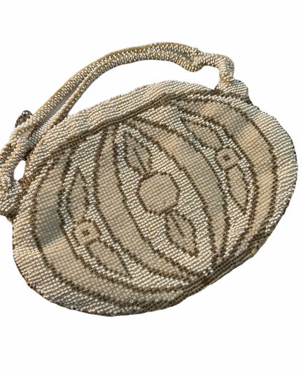 Antique micro bead Czech Purse wristlet mini purse glass beads