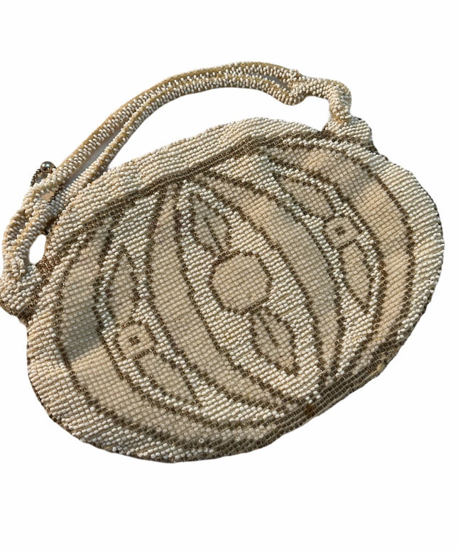 Antique micro bead Czech Purse wristlet mini purse glass beads