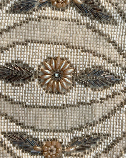 Antique micro bead Czech Purse wristlet mini purse glass beads