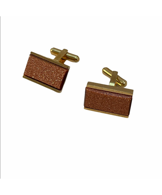 VTG gold metal Goldstone cufflinks cuff links