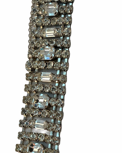 Vintage Crystal rhinestone silver finish bracelet