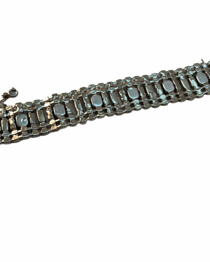 Vintage Crystal rhinestone silver finish bracelet