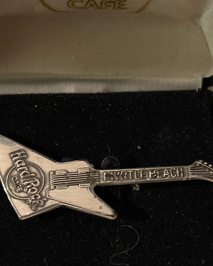 Sterling silver Hard Rock cafe brooch Guitar