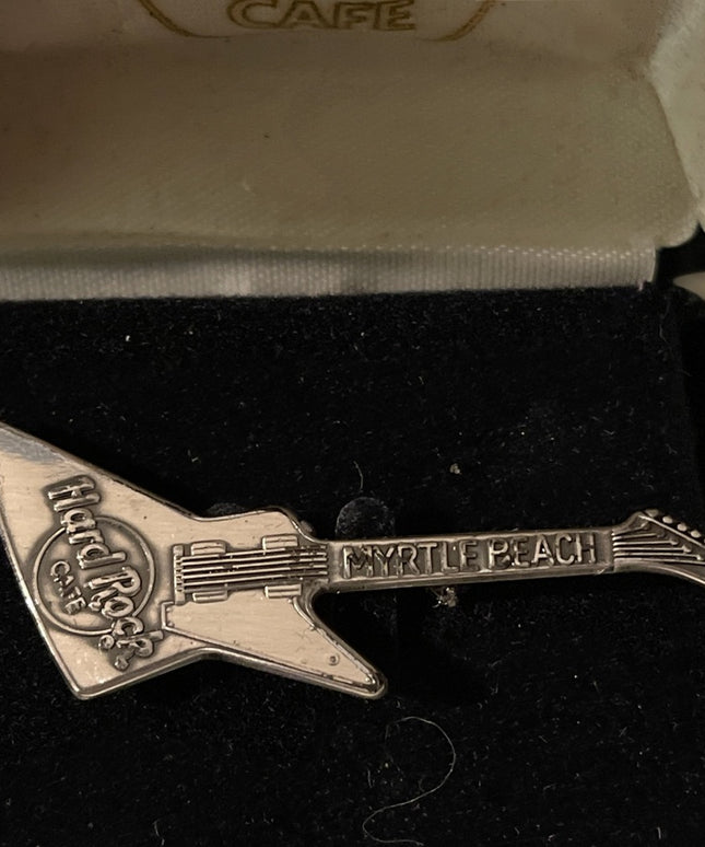 Sterling silver Hard Rock cafe brooch Guitar