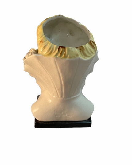 Vintage 1950s Lady Head Vase Beauty ceramic
