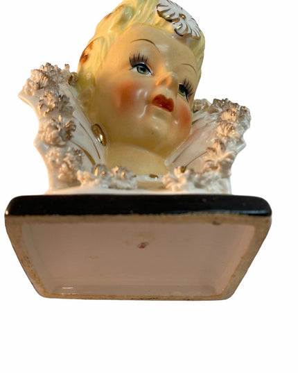 Vintage 1950s Lady Head Vase Beauty ceramic