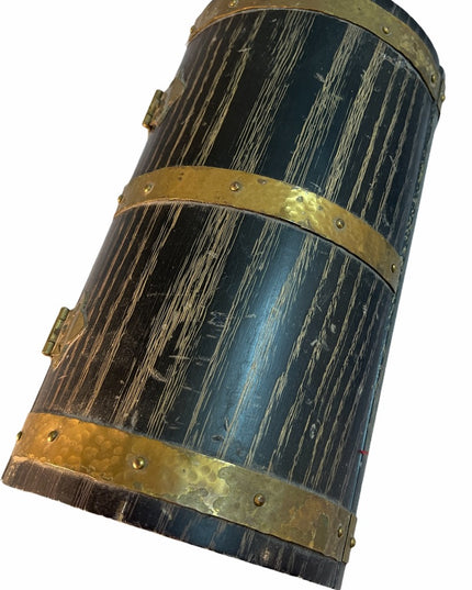 Antique Heavy Black Oak Wood Brass Finish box