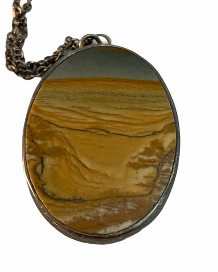 Antique Sterling Silver Polychrome Jasper necklace