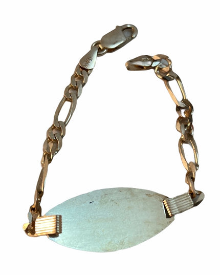 Vintage sterling silver medical bracelet 6”